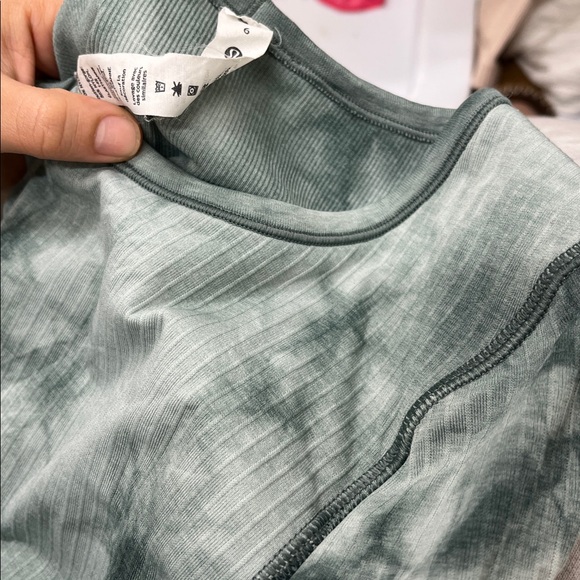 Lululemon Ebb to Street Long Sleeve Marble Dye Tidewater Teal size 6 - Picture 3 of 9